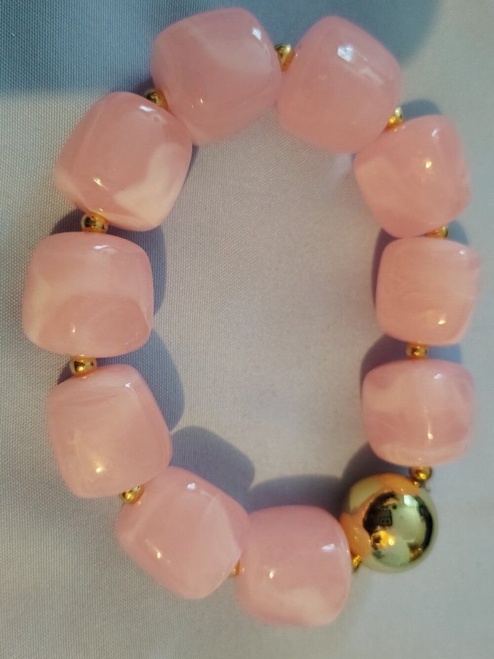 Chunky Beaded Bracelets (Pink)